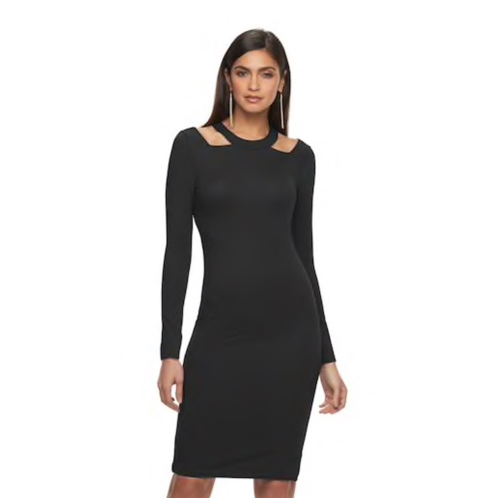 J.Lo Ribbed Cut out Midi Dress